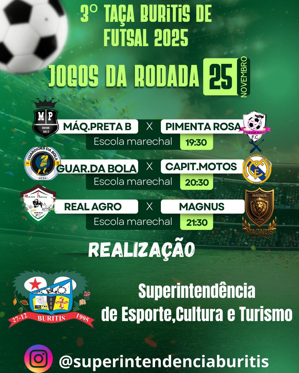 Buritis se Prepara para os jogos da rodada 3ª Taça Buritis de Futsal 2025
